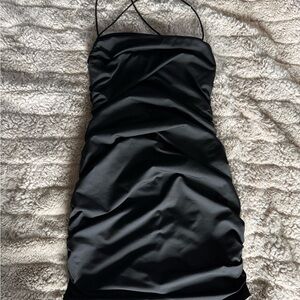 Elegant Black Satin Dress